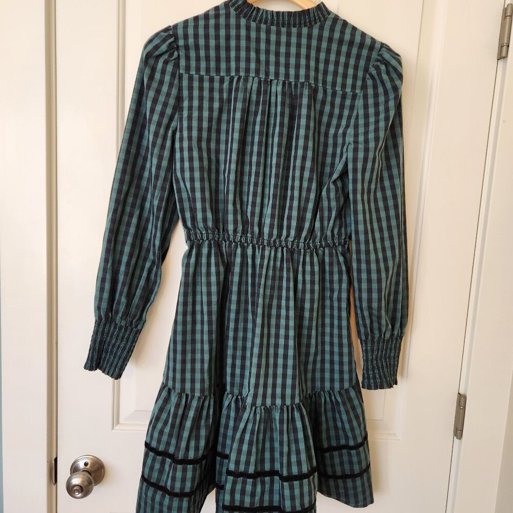 Draper James RSVP Green Black Gingham Dress Holiday Christmas Winter Cute Small - Picture 2 of 10
